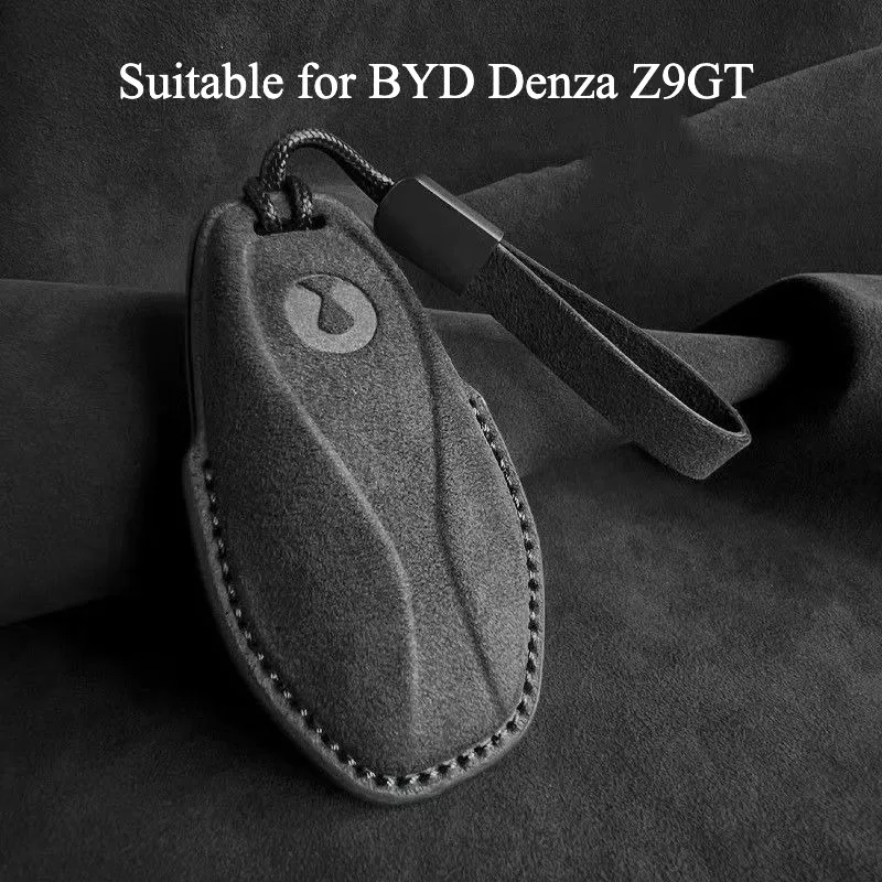 Suitable for BYD Denza Z9GT Genuine Leather Keycase Goat Leather All Inclusive Keycase Buckle Card Set Accessories