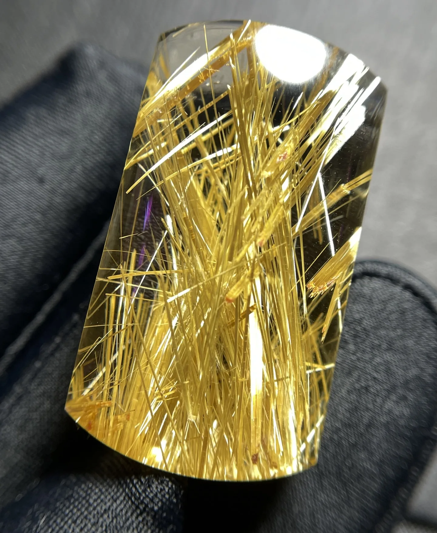Natural Gold Rutilated Quartz Pendant Rutilated Jewelry 34*19.8*10.9mm Women Brazil AAAAAAA