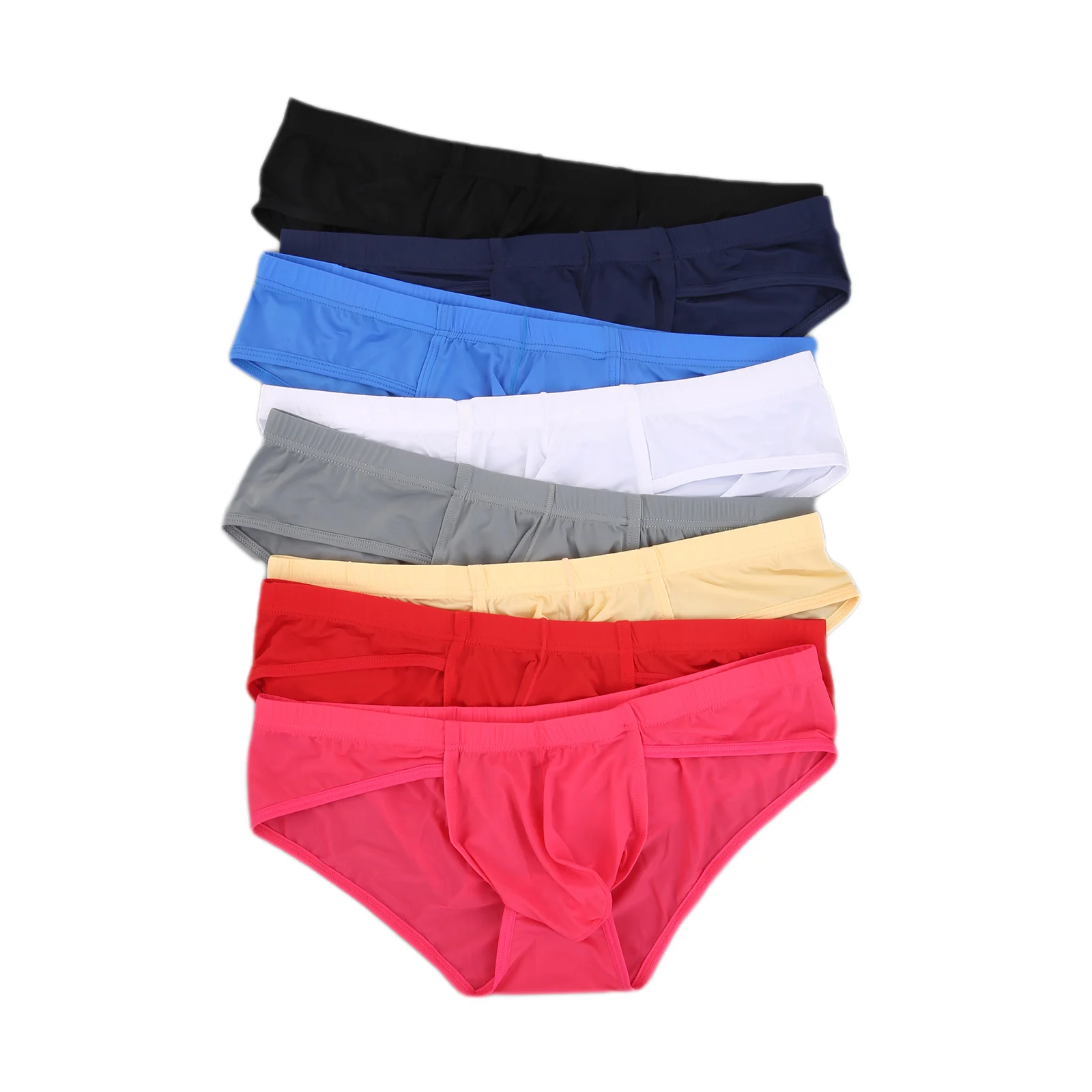 CLEVER-MENMODE 5/ Kit Underwear Sexy Ice Silk Briefs Men Big Penis Pouch Panties Ultra Thin Underpants Erotic hombre Slips