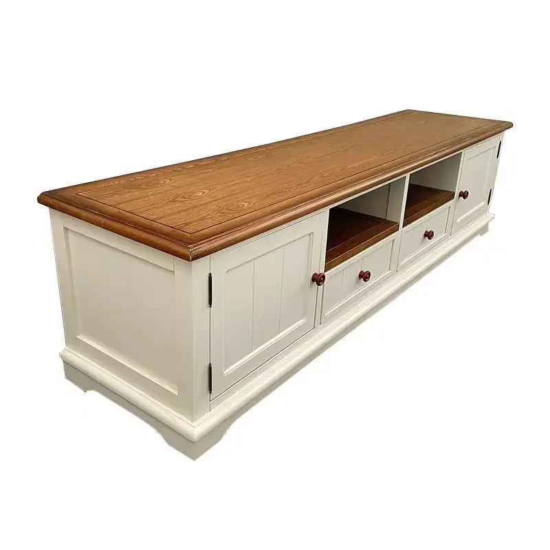 

American wood living room furniture floor cabinet storage low cabinet rectangular retro small apartment pastoral TV cabinet