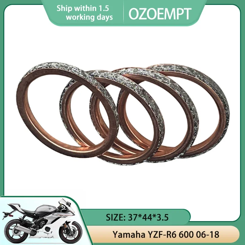 

OZOEMPT 37*44*3.5 Exhaust Pipe Gasket For Yamaha YZF-R6 600 06-18