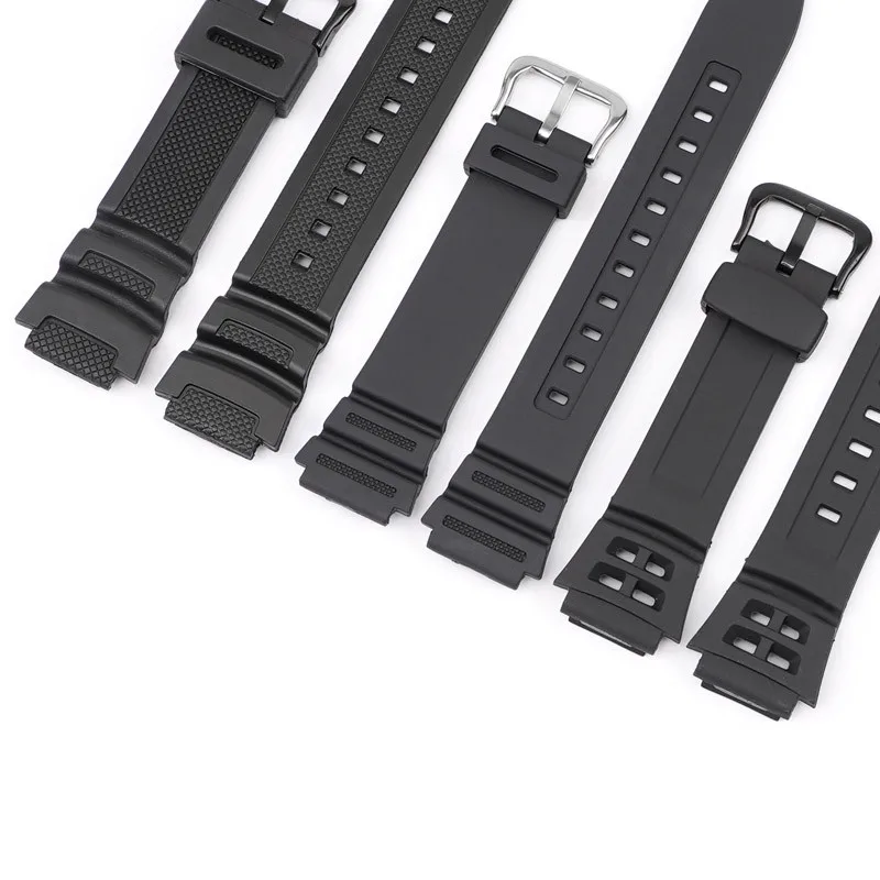 18mm Rubber Watch Strap for Casio AQ-S810W S800W W-735H SGW-300 AE-1000W 1200 Black Silicone Pin Buckle Wrist Band Bracelet Men