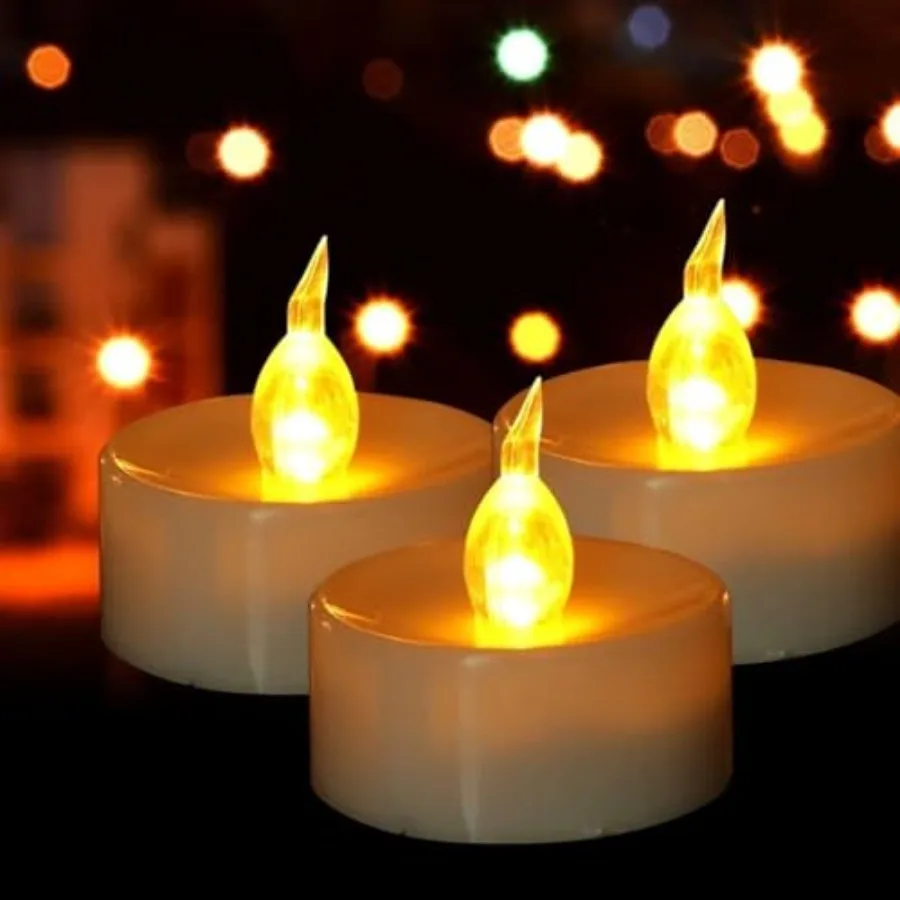 

Battery Operated Tea Light Candles:200 Pack Flameless LED Realistic Flickering Candles 200+ Hours Electric Fake Candle in Ideal