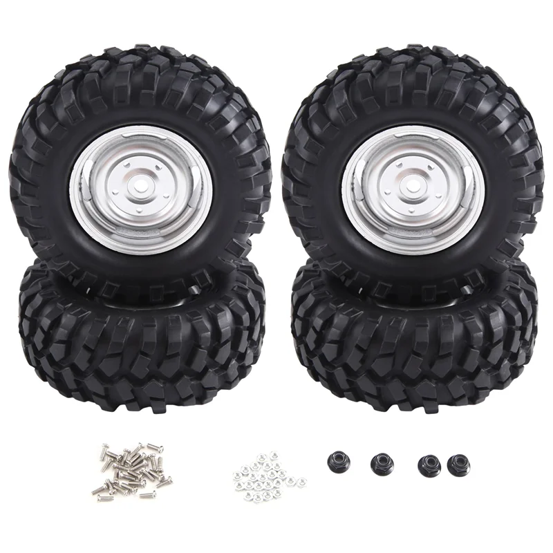 

4 шт., 96 мм, 1,9 дюйма, резиновый обод колеса, ограничитель для 1/10 RC гусеничного автомобиля, осевой SCX10 HSP Redcat Traxxas, замена серебристого цвета