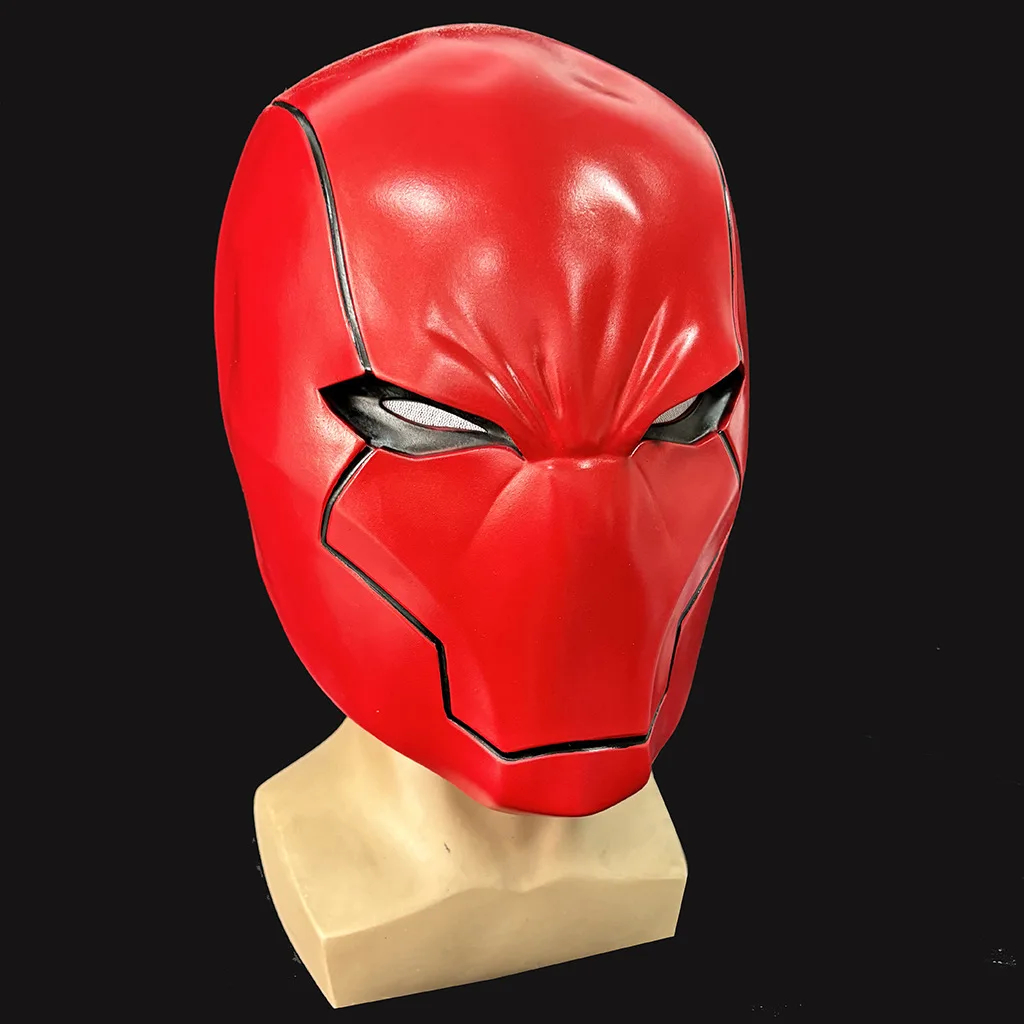 Rote Latex-Vollgesichtsmaske im Kriegerstil, Helm-Maske für Halloween, Karneval, Cosplay-Kostüm, Kopfbedeckung für Erwachsene, Party-Verkleidungs-Requisiten – Detail 7
