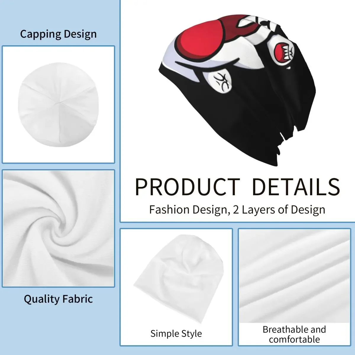 King Boo Warm Knitted Cap Hip Hop Bonnet Hat Autumn and Winter Polyester Material Warm Knit Cap