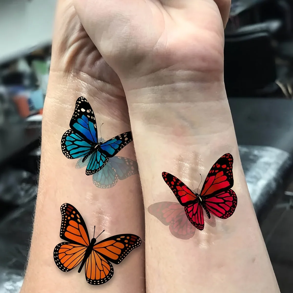 

81 Sheets Colorful Butterfly Temporary Tattoos Suitable for Women Watercolor 3D Butterfly Long Lasting Temporary Tattoo Stickers