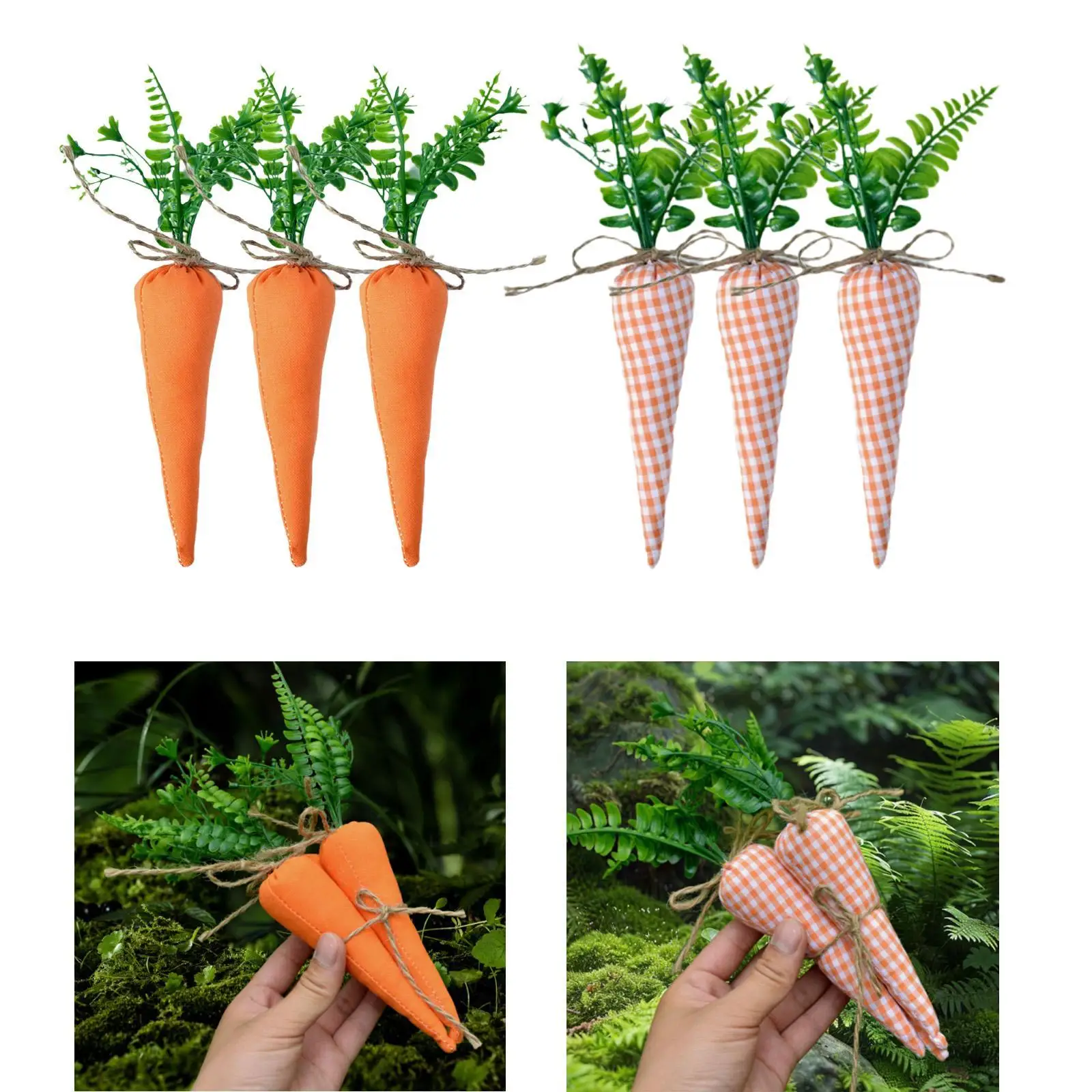 

3 Pieces Easter Carrots Decorations Decoration DIY for Bookshelf Home Office