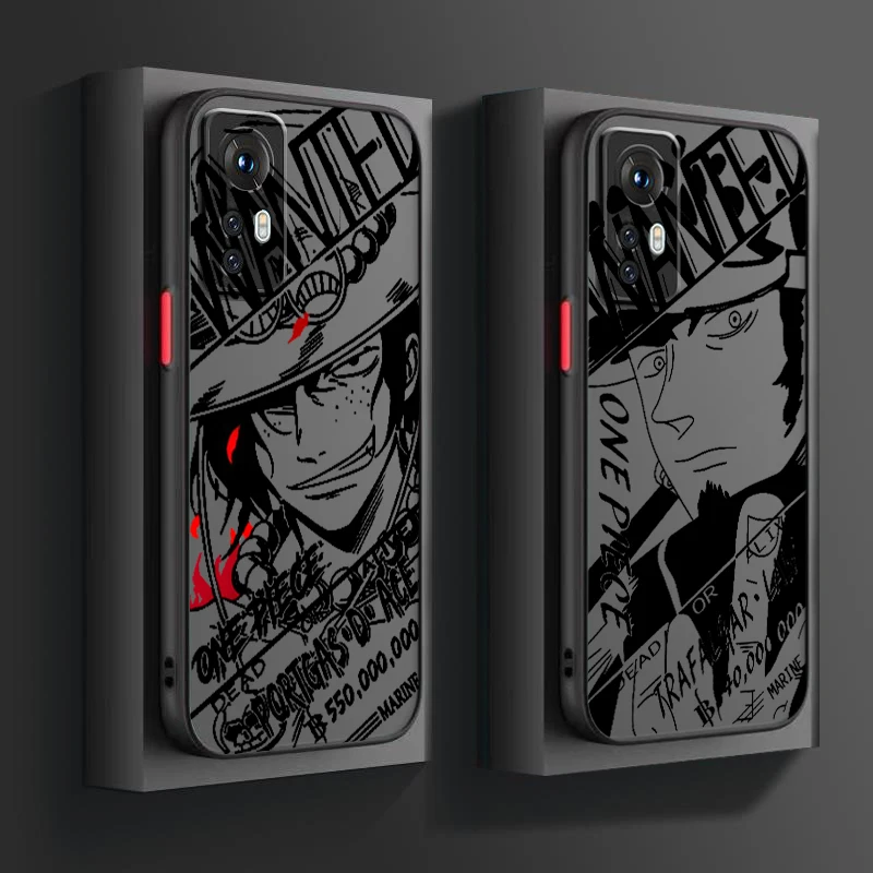 One Piece Comic Art Cool Frosted Translucent For Xiaomi Mi 13 12 12T 11T 11 11i 10T 10 9T Pro Lite Ultra 5G Funda Phone Case