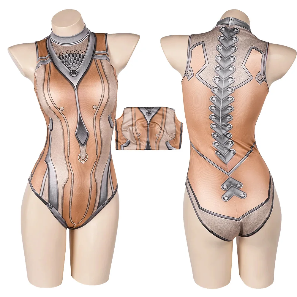 Fantasie Eve Cosplay Bikini Badpak Jumpsuit Game Blade Strand Badmode Kostuum Voor Dames Volwassenen Halloween Party Sexy Skin Suit