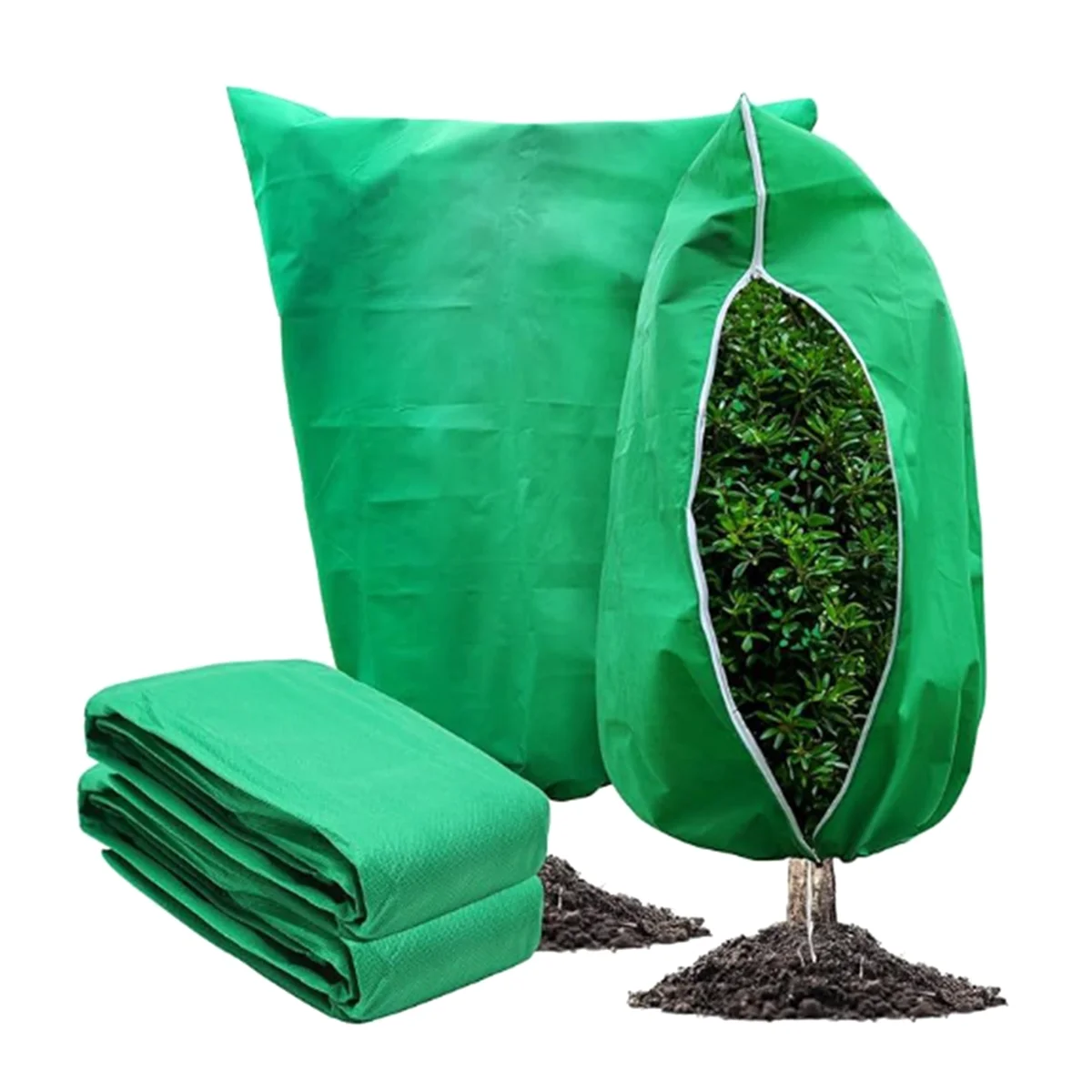 A71P 2 confezioni di coperture per piante Protezione antigelo Grandi coperte antigelo per piante Panno antigelo con cerniera con coulisse 80x100 cm