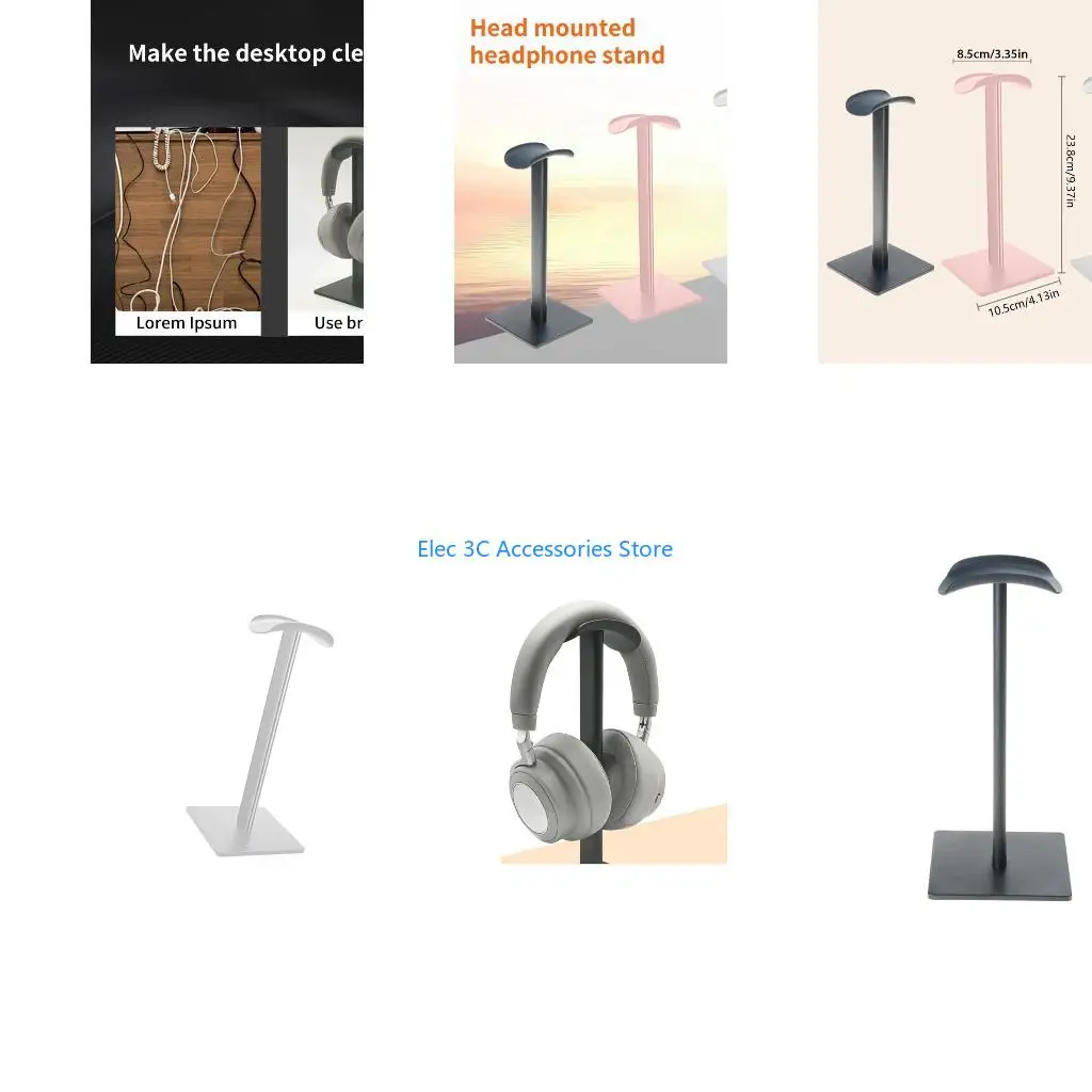 Y51A MultiPurpose Headset Stand AntiSlip ABS Base And Soft Cushion Headphones Hangers Compatible for Most Headphones