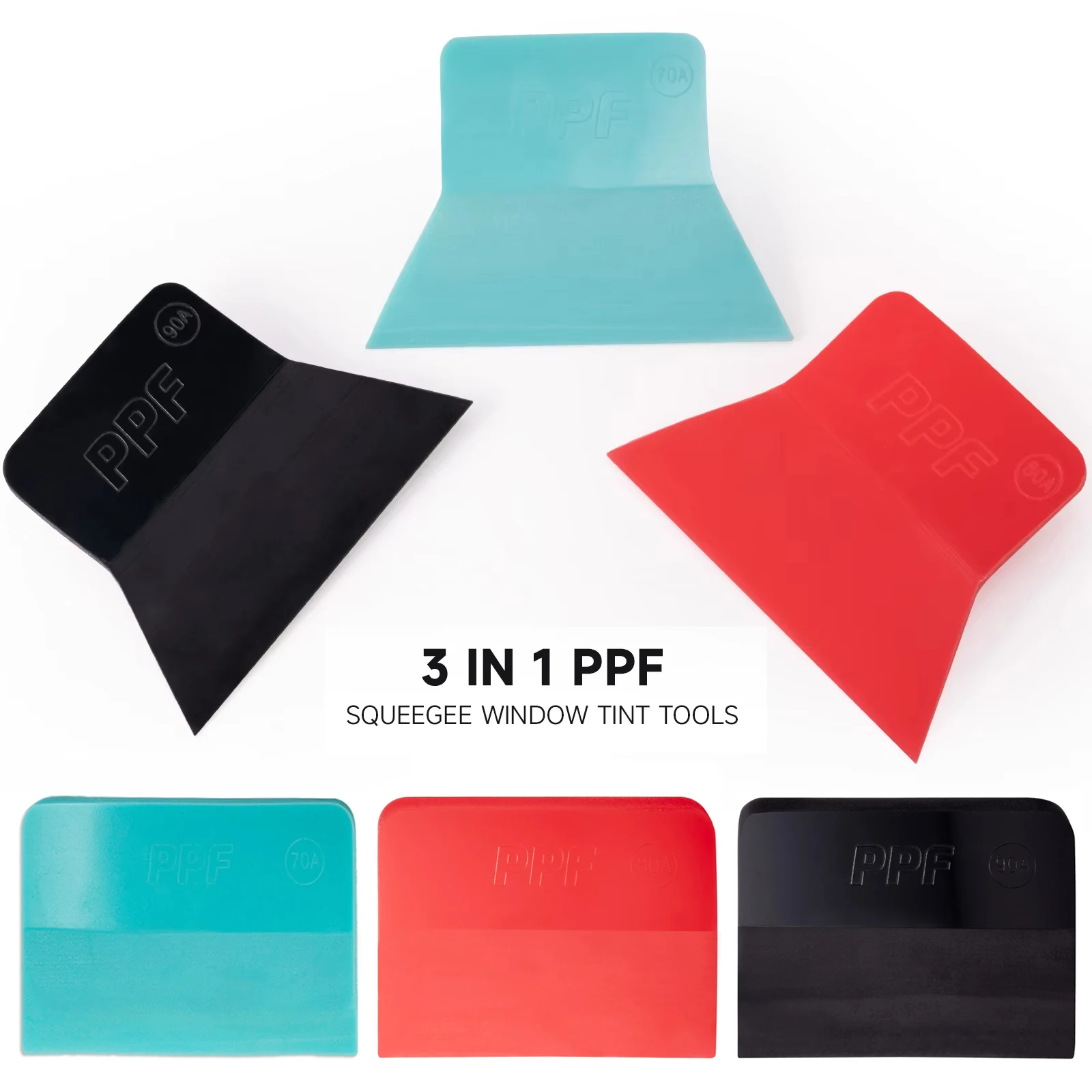 EHDIS PPF Squeegee Soft TPU Rubber Squeegee Different-Hardness Water Wiper Blade Scraper Cleaner Car Vinyl Wrap Window film Tool