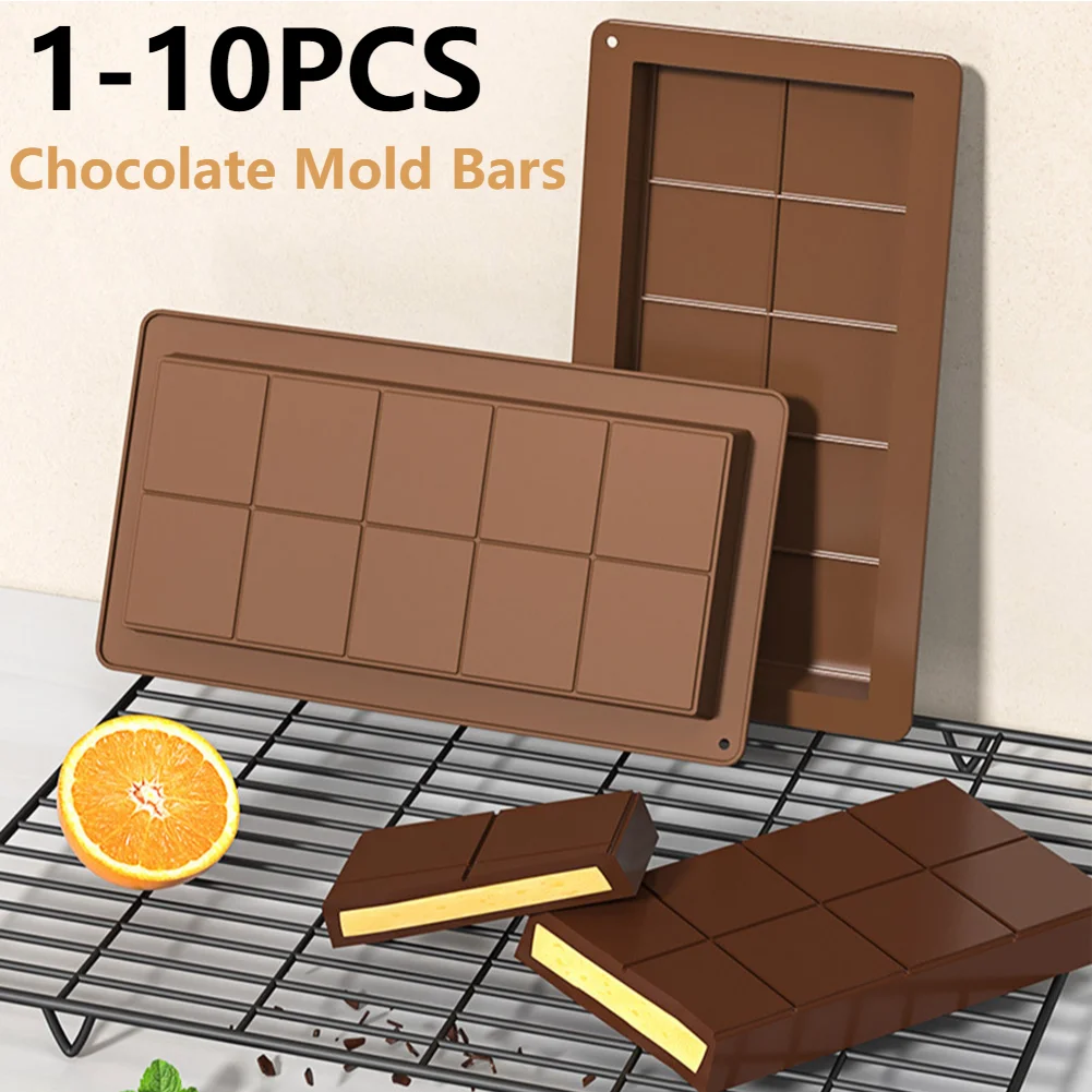 

10 Cells/PC Chocolate Mold DIY Chocolate Bar Silicone Molds for Chocolate Bar Pistachio Candy Bar Mold Cookie Mold Handmade Gift