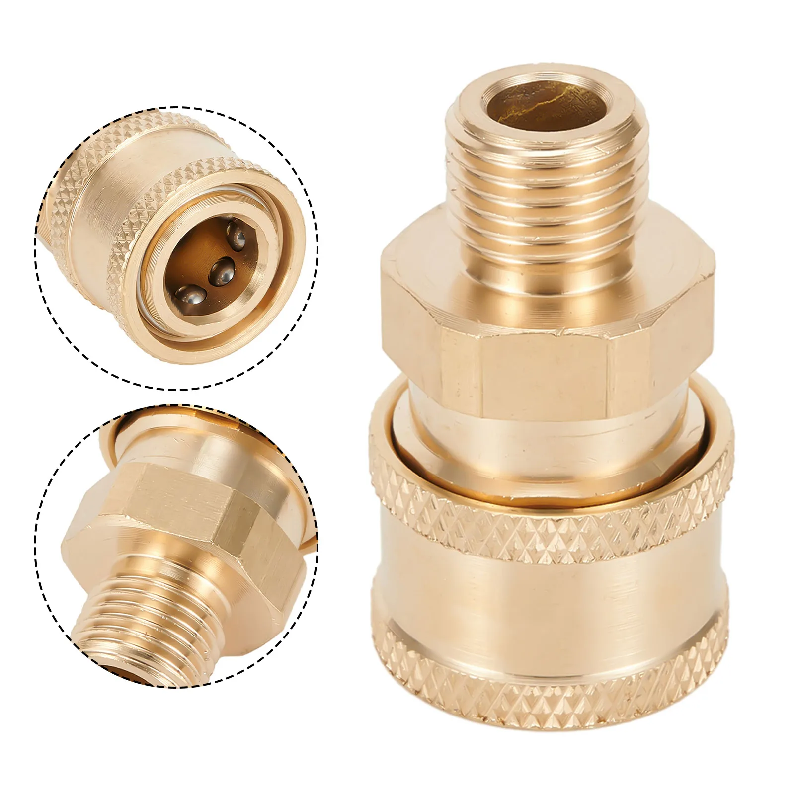 1/4 Pressure Washer Connector Copper Thread Coupling Quick Release Adapter Male Fitting Garden Watering Adapter Drip Irrigation