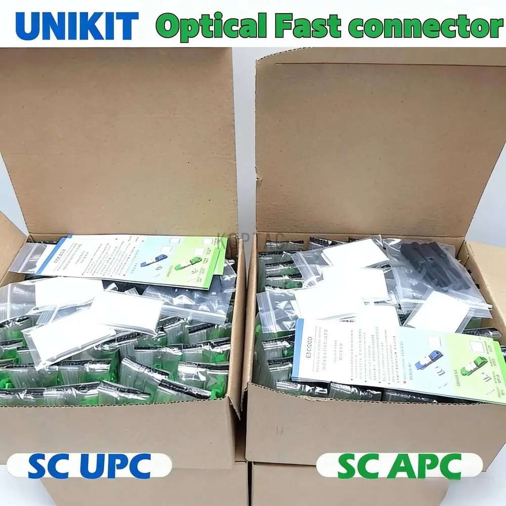 

UNIKIT ESC250D APC и SC UPC Быстрый оптический коннектор для одномодового волокна FTTH SM, лучший оптический быстрый соединитель, встроенный, 100% оригинал