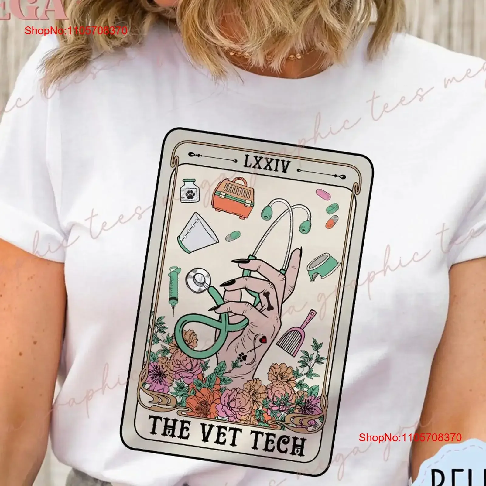 Vet Tech T Shirt School StudenT Tarot Card Veterinary Technician Nurse 000967 vintage Washed Stretched fashion Breathable
