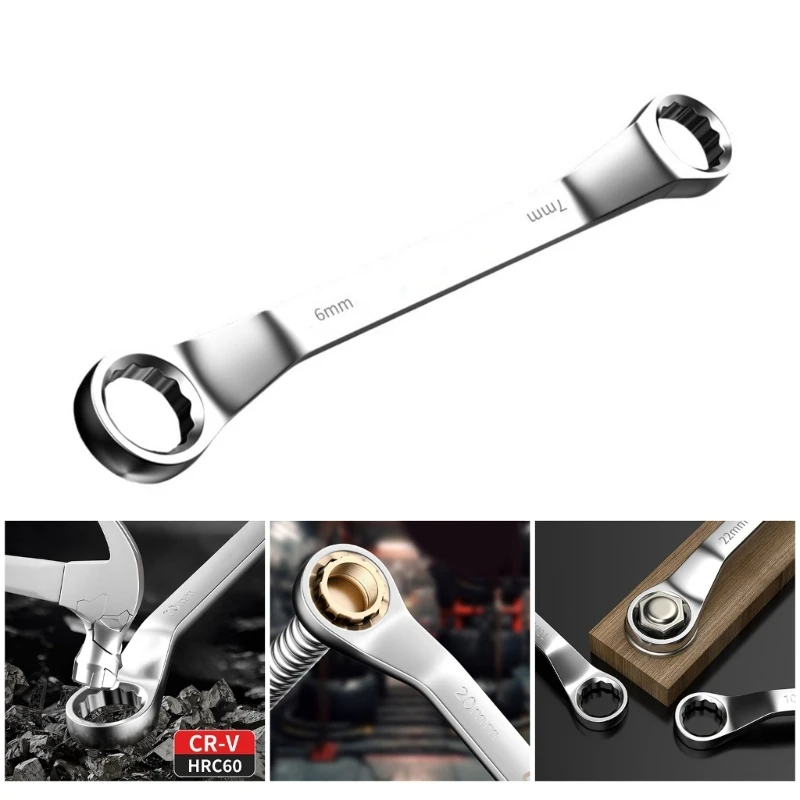 Multifunctional 45 Degree Double Offset Box End Wrench Spanner Wrenches Car Repair Tool Offset Ratcheting Wrench Tool Drop Ship