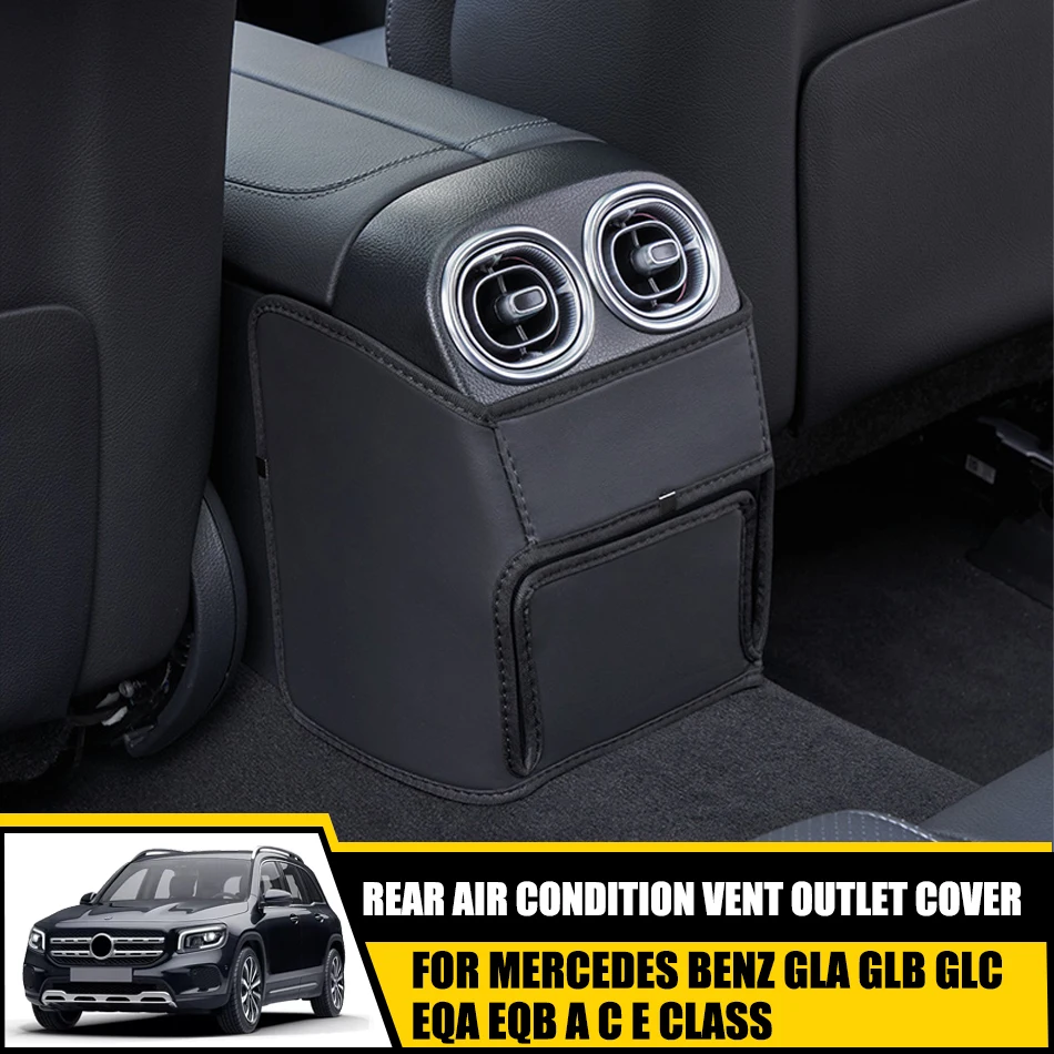 

For Mercedes Benz GLA GLB EQA EQB A C E Class Armrest Box Anti Kick Pads Microfiber Leather Protection Rear AC Vent Outlet Cover