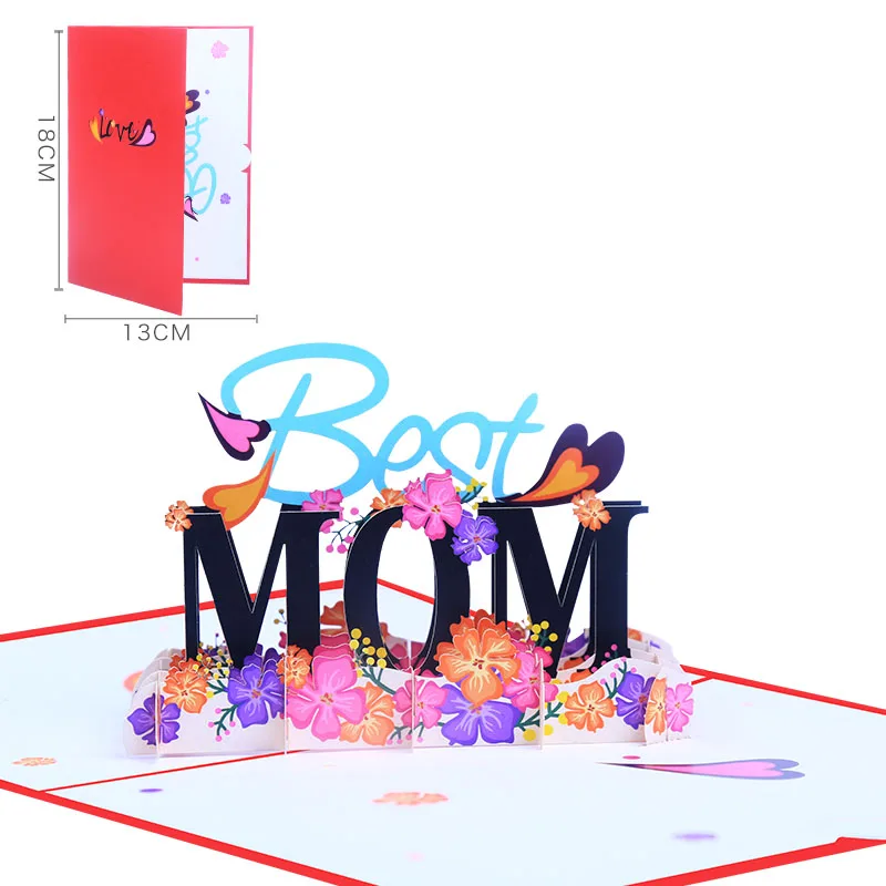 Promotional item New Best Mom gift 3D Card for Mother Popup Mothers Day Greeting Cards for Mom