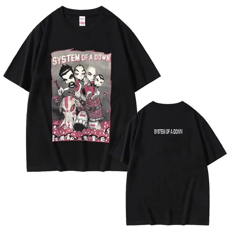 

90s Vintage Rock Band System of A Down Graphic Tshirt Men's Casual Oversized T Shirts Men Women Rare Alternative Metal T-shirt