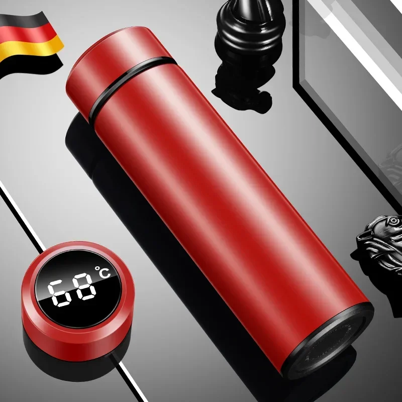 500ML Temperatuur Display Thermos Cup Roestvrij Staal Verdeeld Thermosfles Outdoor Vacuüm Geïsoleerde Cup Vaderdag Cadeau