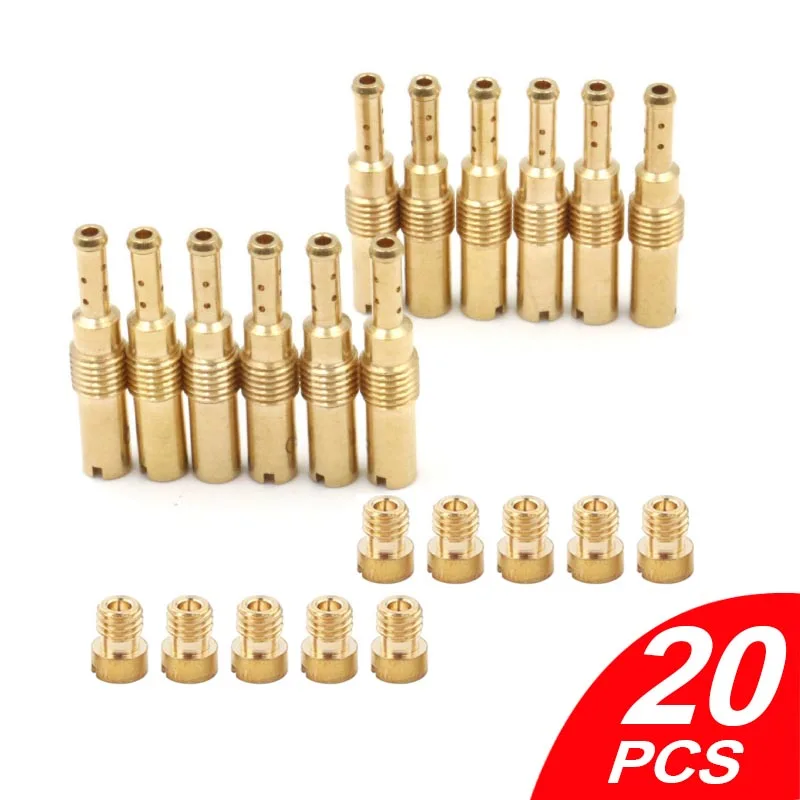 20 шт. основные форсунки карбюратора мотоцикла, медленный пилотный форсунок для Keihin PWK PWM CVK PE 24 26 28 30 PJ FCR-MX CV топливные форсунки
