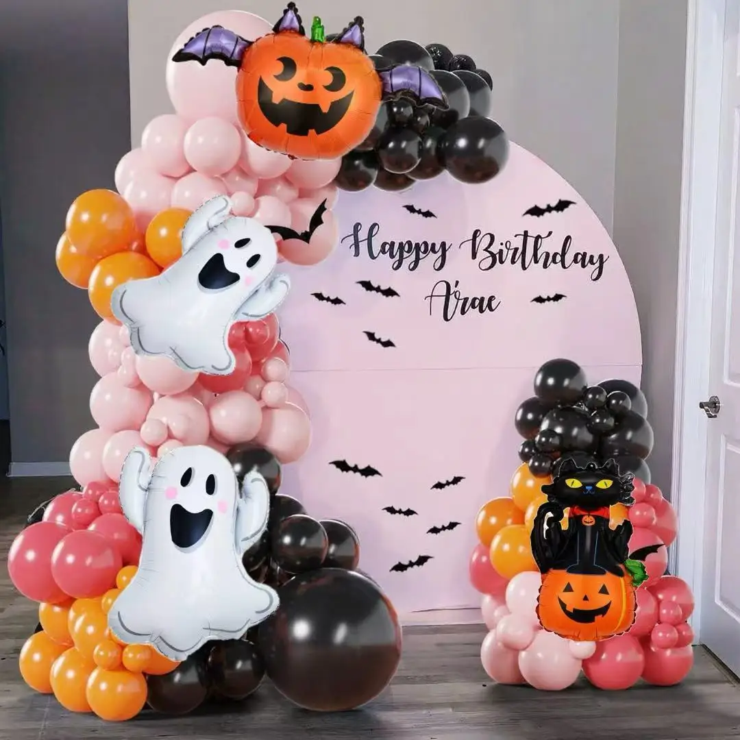 130-teiliges Halloween-Ballon-Set, verschiedene Aluminiumfolien, passend für Festival-Party-Dekoration, Geburtstagsfeier, Halloween