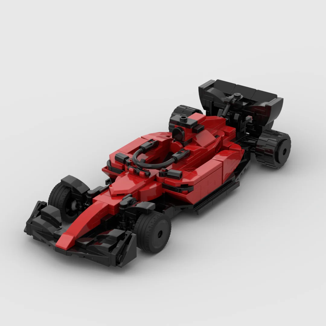 MOC Ferraried F1 racing sports car Vehicle Speed Champion Racer Building Blocks Brick Creative Garage Toys for Boys Gifts