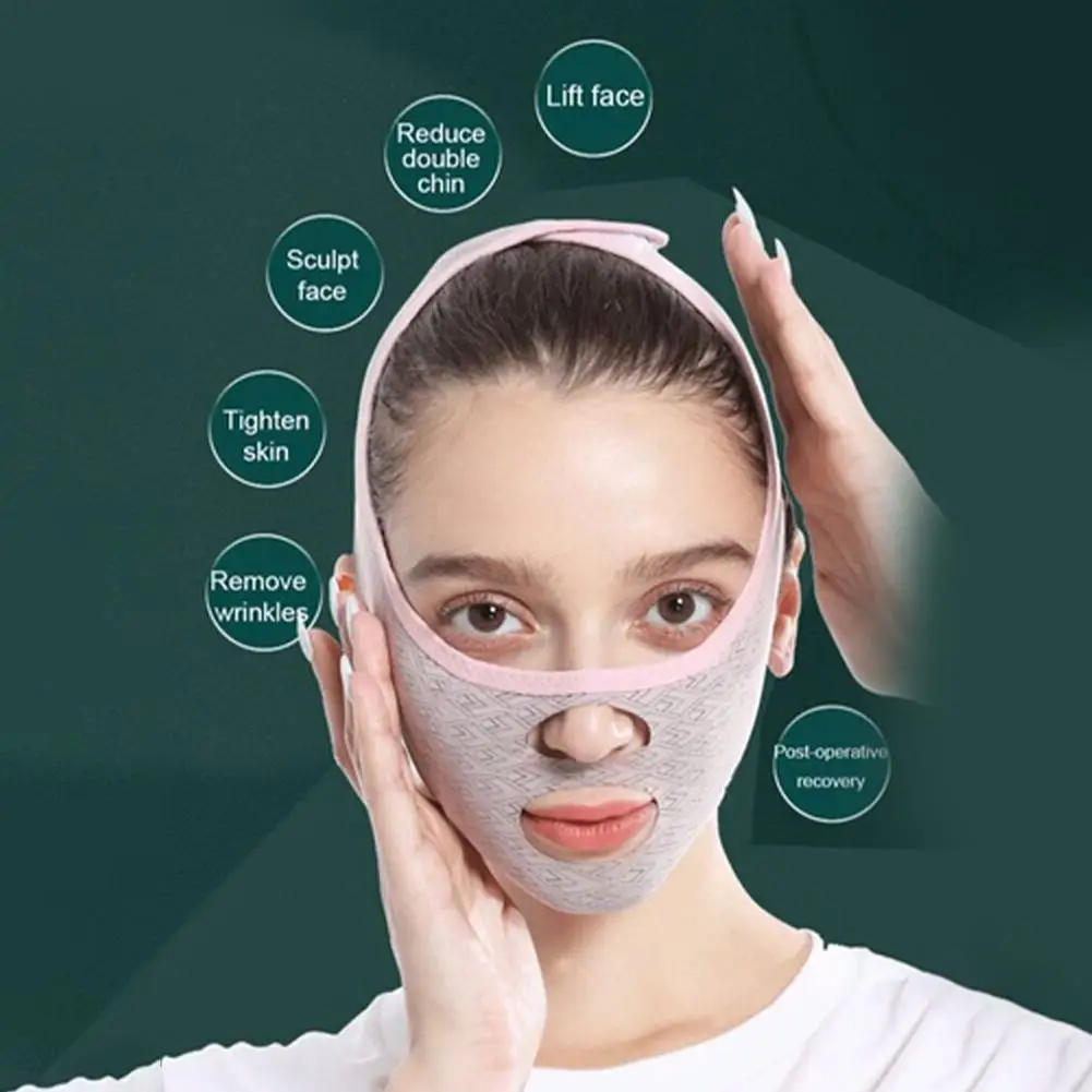 V Shape Slimming Face Mask, Facial Line Lift, Wrinkle Lift Care, Ferramentas de cuidado facial, removedor de bochechas, Skin Bandage, Double Up, C5H6