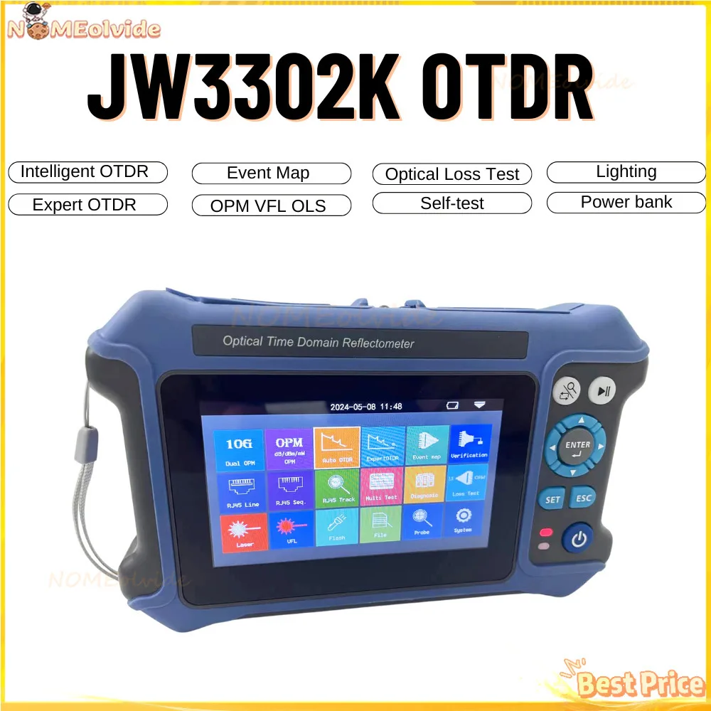 Joinwit JW3302K 28Db/26Db SM 1310/1550Nm reflectómetro de dominio de tiempo 10G OPM VFL prueba de pérdida óptica OTDR