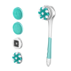 New electric shower brush waterproof lazy bath brush back rubbing massage bath scrubber long handle silicone bath brush