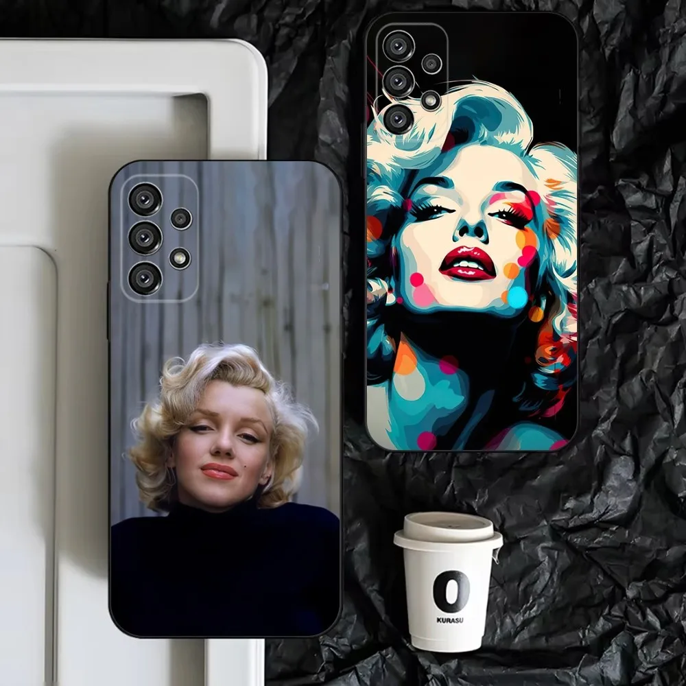 Sexy Marilyn Monroe Phone Case For Samsung S25,S24,S23,S22,S21,S20,S10,Ultra,Plus,Lite,FE,Soft Silicone Black Cover