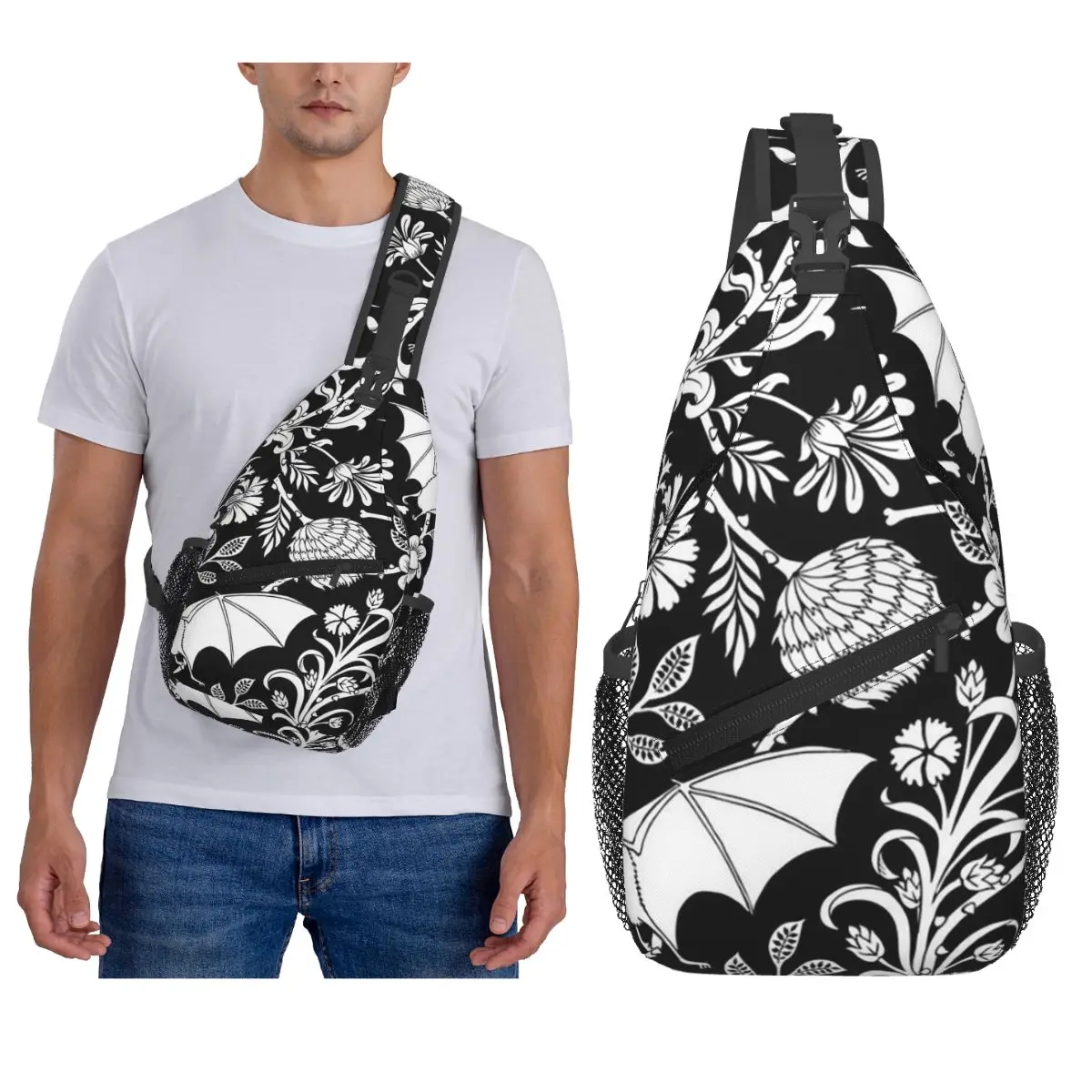 

Нагрудная сумка с летучими мышами, мужской рюкзак через плечо, нагрудная сумка, дорожный походный рюкзак, сумка на плечо