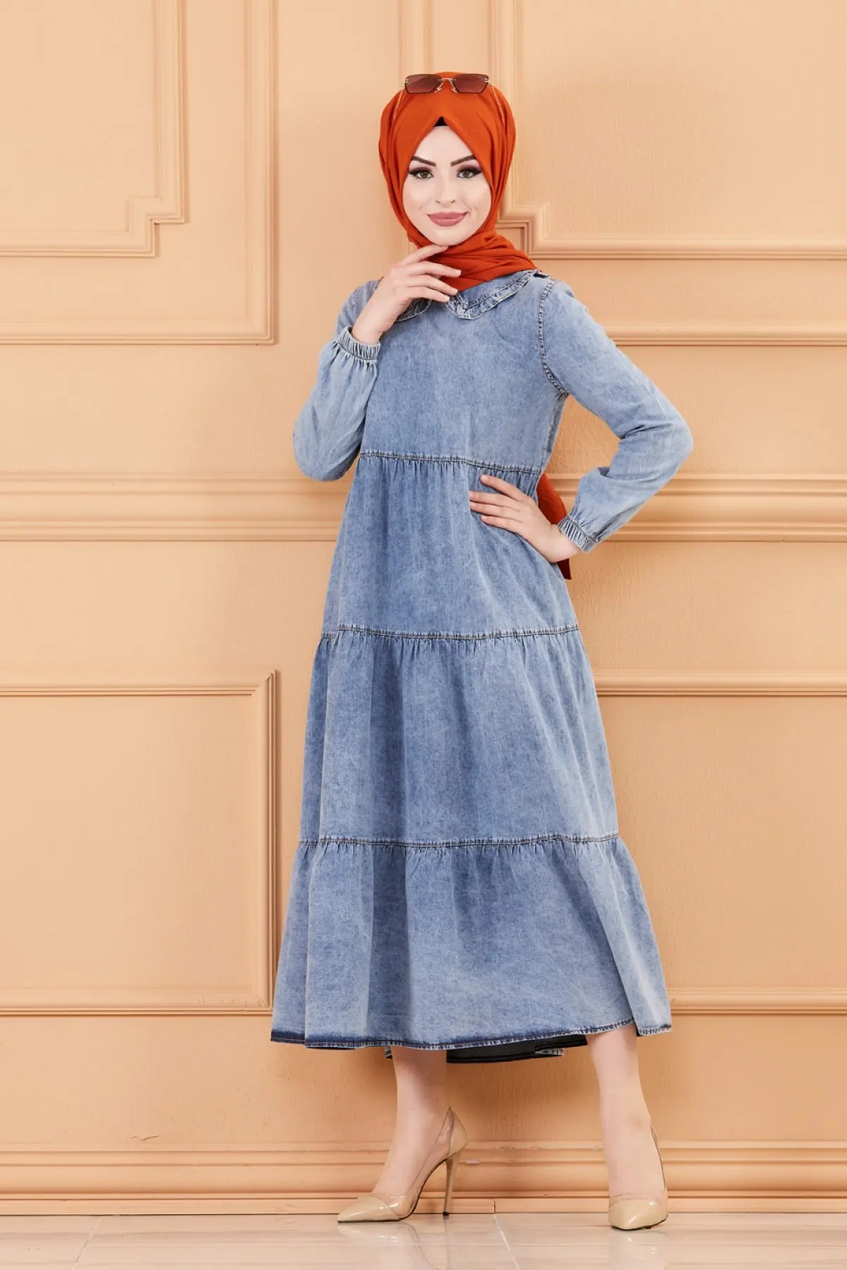 

Jeans Elbıse Winter Autumn 2021 Muslim Women Hijab headscarf Islamic Turkey Fas Long