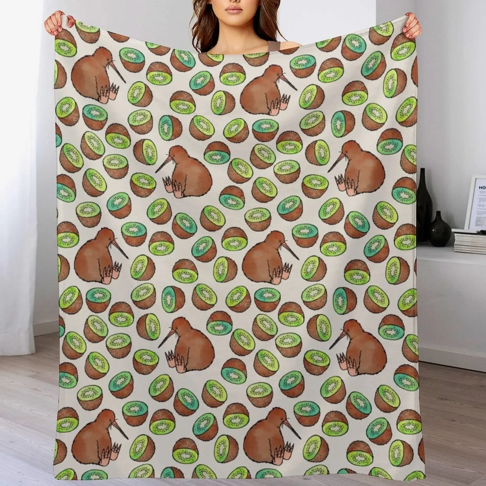 

Kiwis Throw Blanket Warm Flannel Blanket for Couch Chair Bedroom