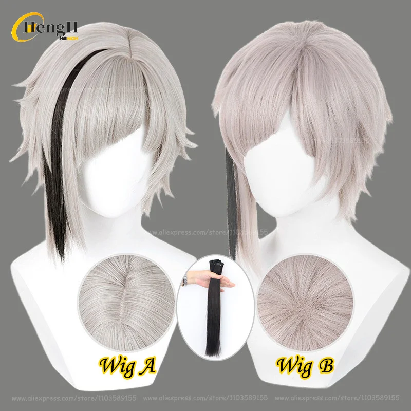 

In Stock Anime Nakajima Atsushi Synthetic Hair 30cm Warm Gray Cosplay Wigs Heat Resistant Hair Halloween Party Wigs + A Wig Cap