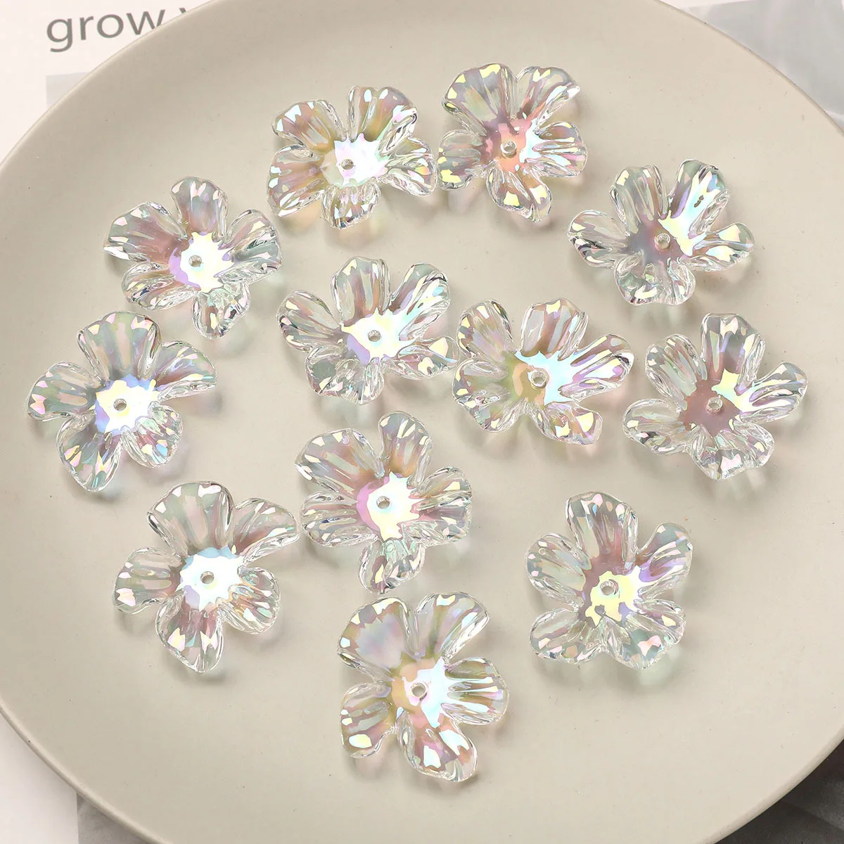 10pcs Vintage Petal Pendant Connectors Transparent Acylic Flower Necklace Earrings Jewelry Pendants Diy Jewelry Making Findings