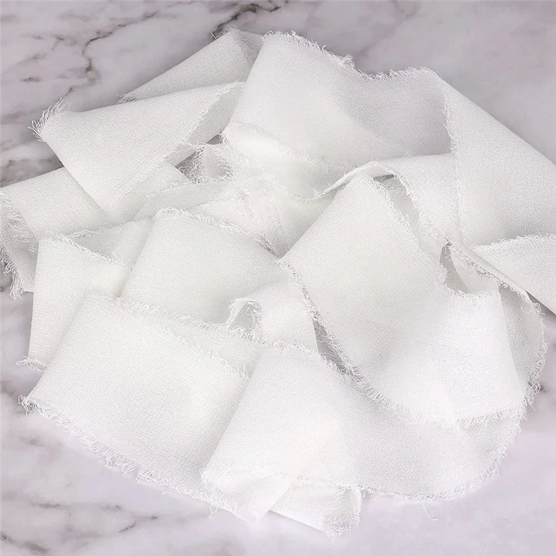 6PCS 4Cmx5m Wedding Festival Ribbons Women Chiffon Ribbon Decorative Ribbon For DIY Crafts