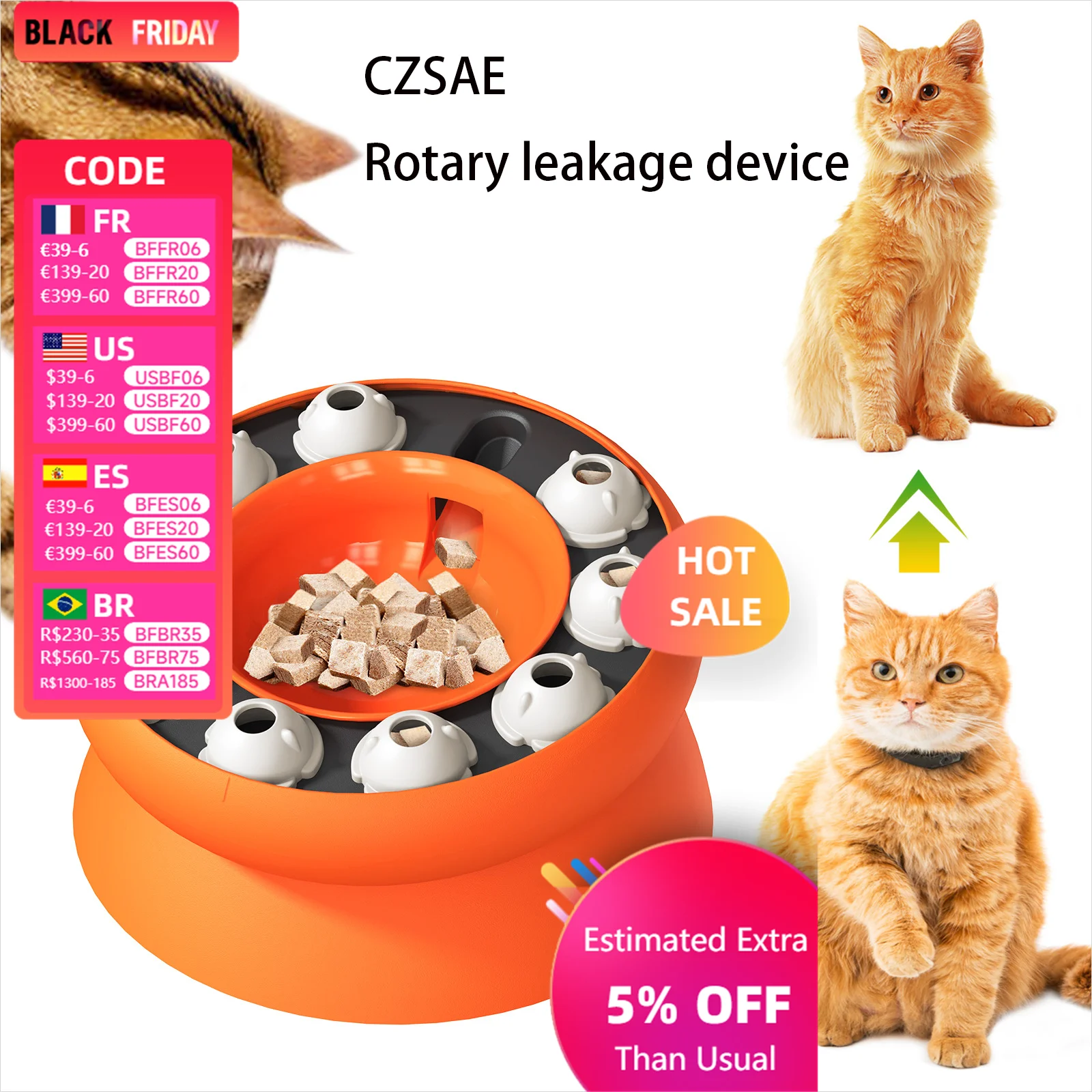 CZSAE Cat Toys Pet Supplies Spin Leaky Food Feeding Cat Bowl Educational Cat Puzzle Toys Slow Food Bowl For Pets