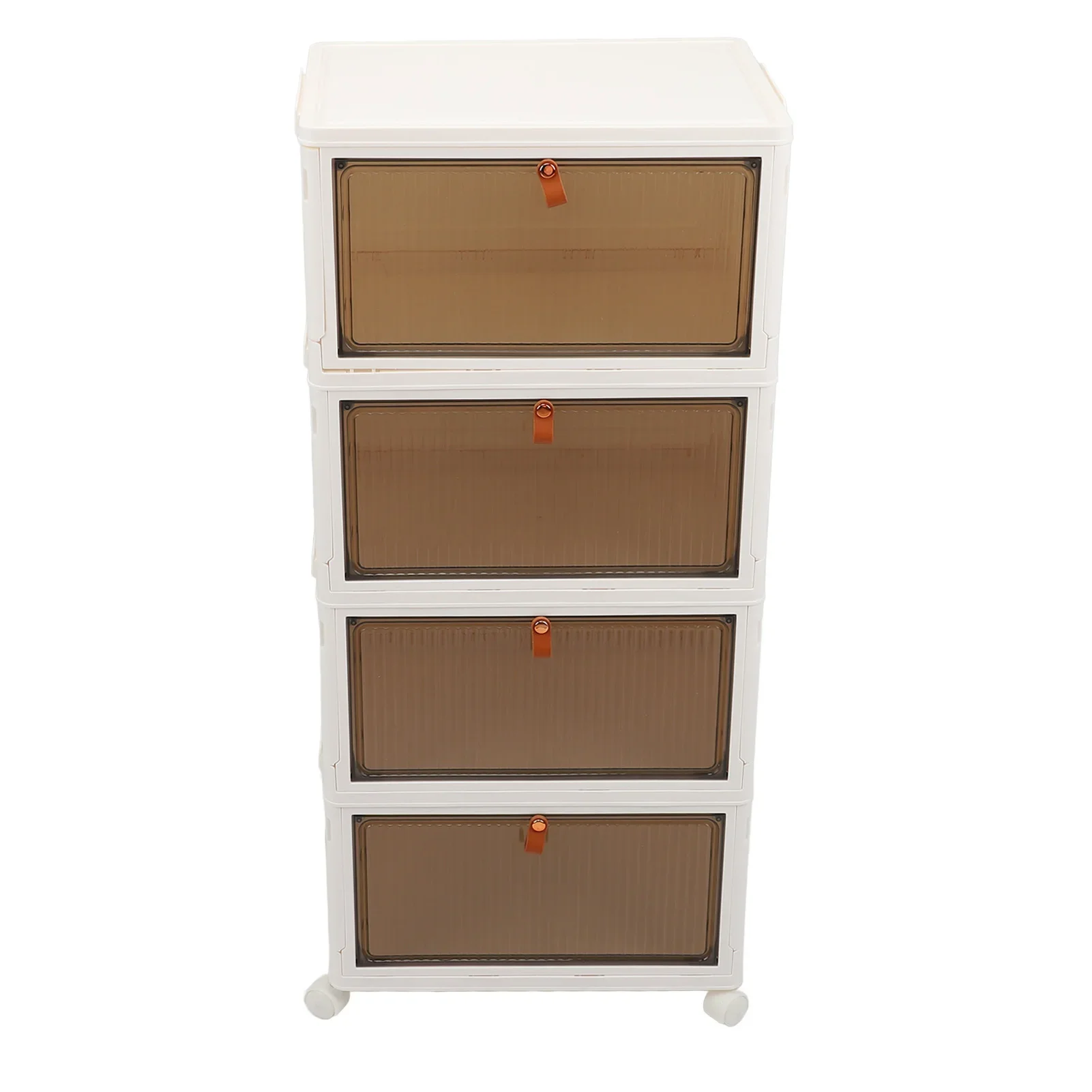 

Folding Shoes Storage Box 4 Layers Transparent Large Capacity Foldable Shoe Rack Organizer with Wheels