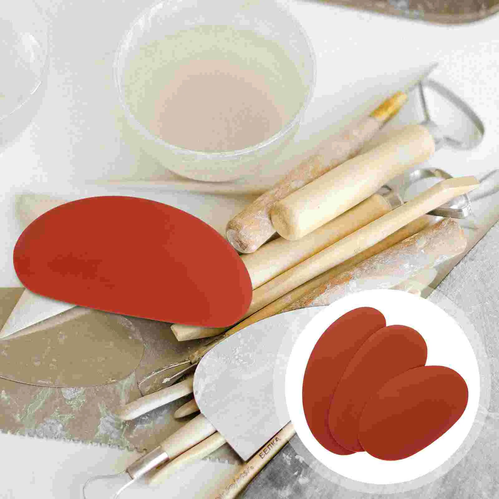 

3Pcs Hand-made Sculpture Ceramic Clay Artist Auxiliary Special Tools Red Pottery Clay Artist Ceramic Clay Tool