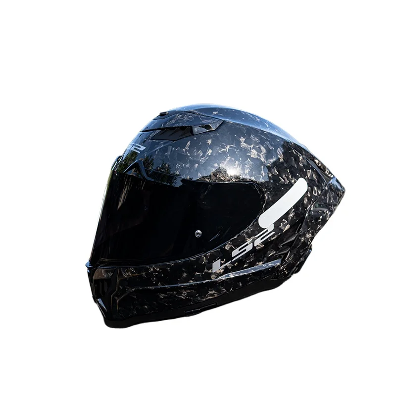 

LS2 6K carbon fiber helmet FF807 men women locomotive racing full helmet anti-fog big tail gift bluetooth recorder