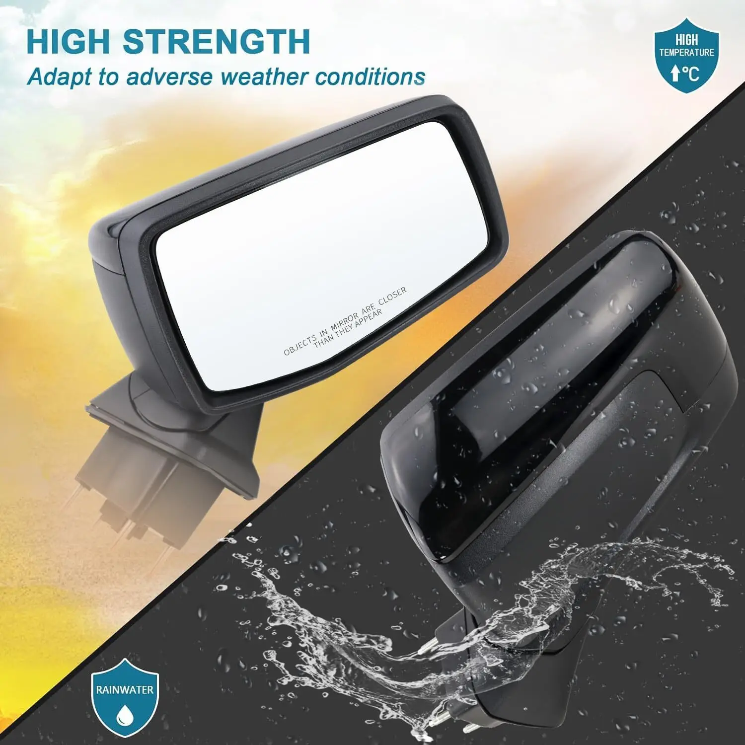 مرآة الرؤية الخلفية المزخرفة بجانب الركاب الأيمن باللون الأسود لسيارة شيفروليه 2019-2021 سيلفرادو 1500 واط لاقط الكابينة الممتد #5