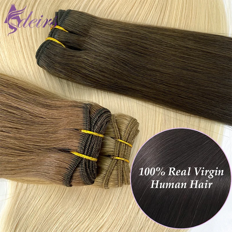 

ADEIRS Virgin Human Hair Wefts Extensions Hair Weaves Bundles 100% Real Human Natural Hair Straight Black Brown Blonde #613