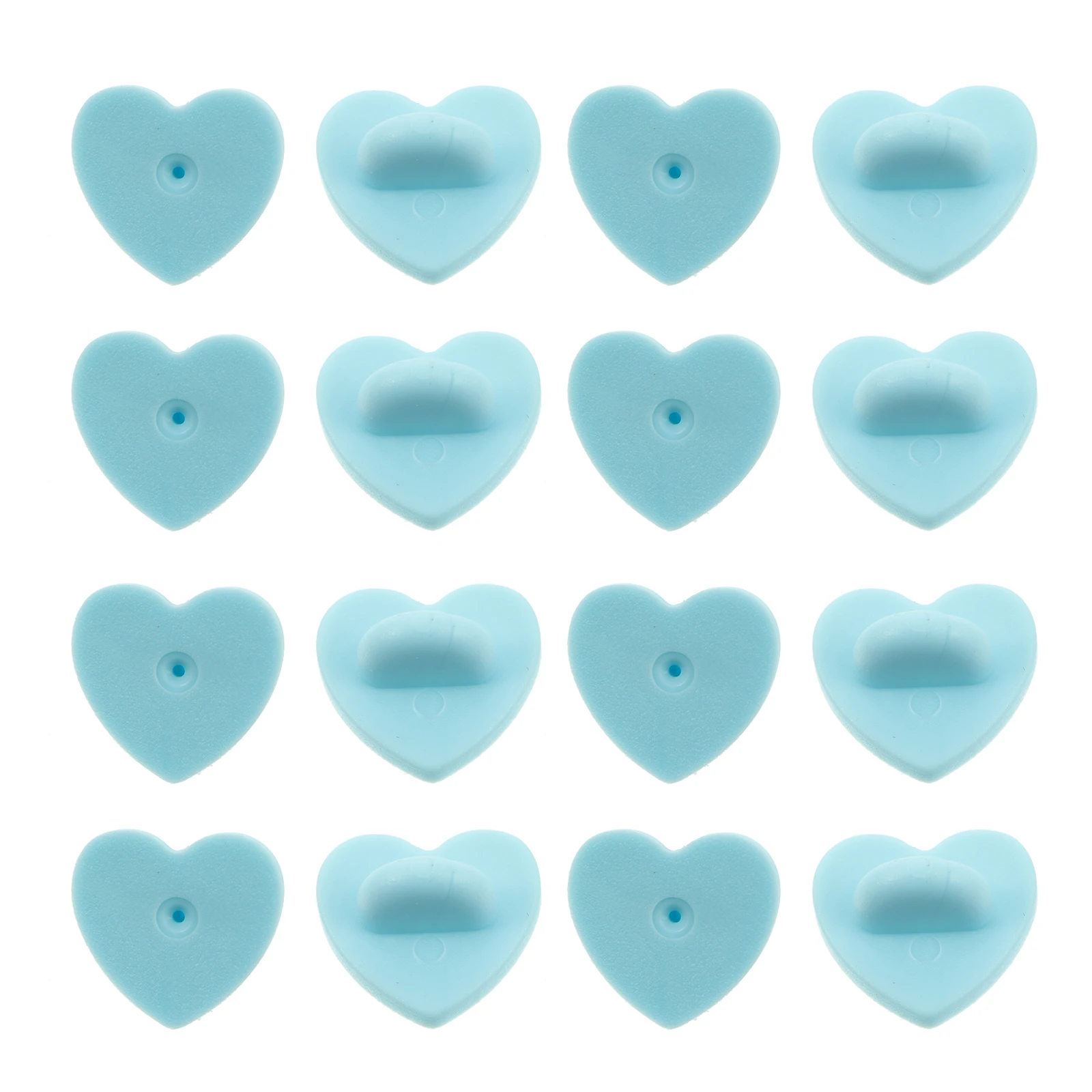 

100 Pcs Back Needle Heart-shaped Plastic Cap Brooch Rubber Badge Holder Accessory