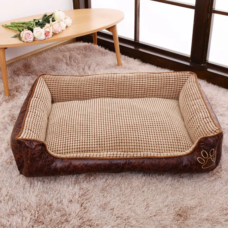 Dog Bed for Large Medium Dogs Rectangle Dog Cat Pet Sofa Bed House Cushion Resistant To Chewing Detachable Washable