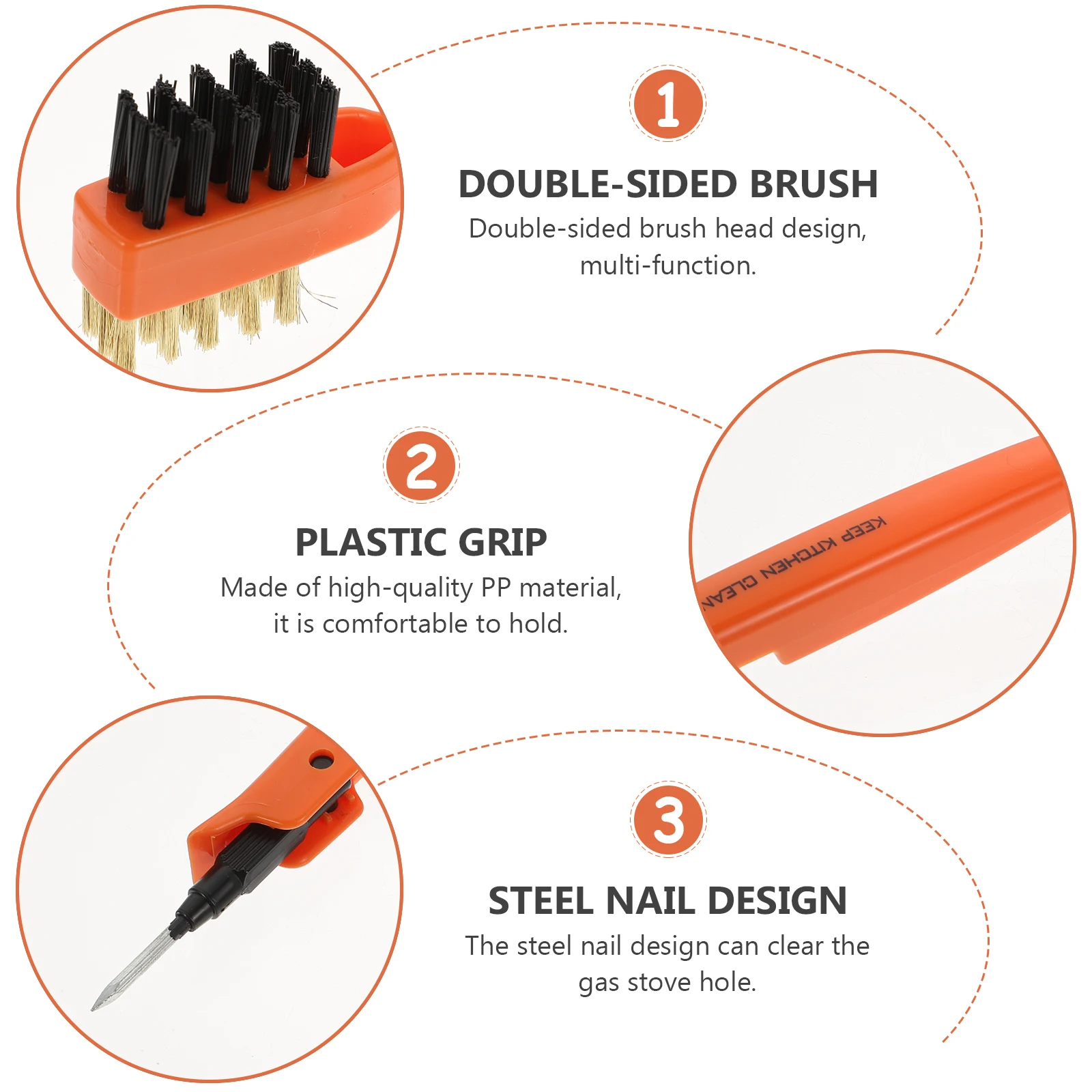 

1pc Kitchen Set Cooktop Cleaning Brush Tough Fine Brush Heads Pick Needle Oil Stain Rust Removal Household Cleaning Tools