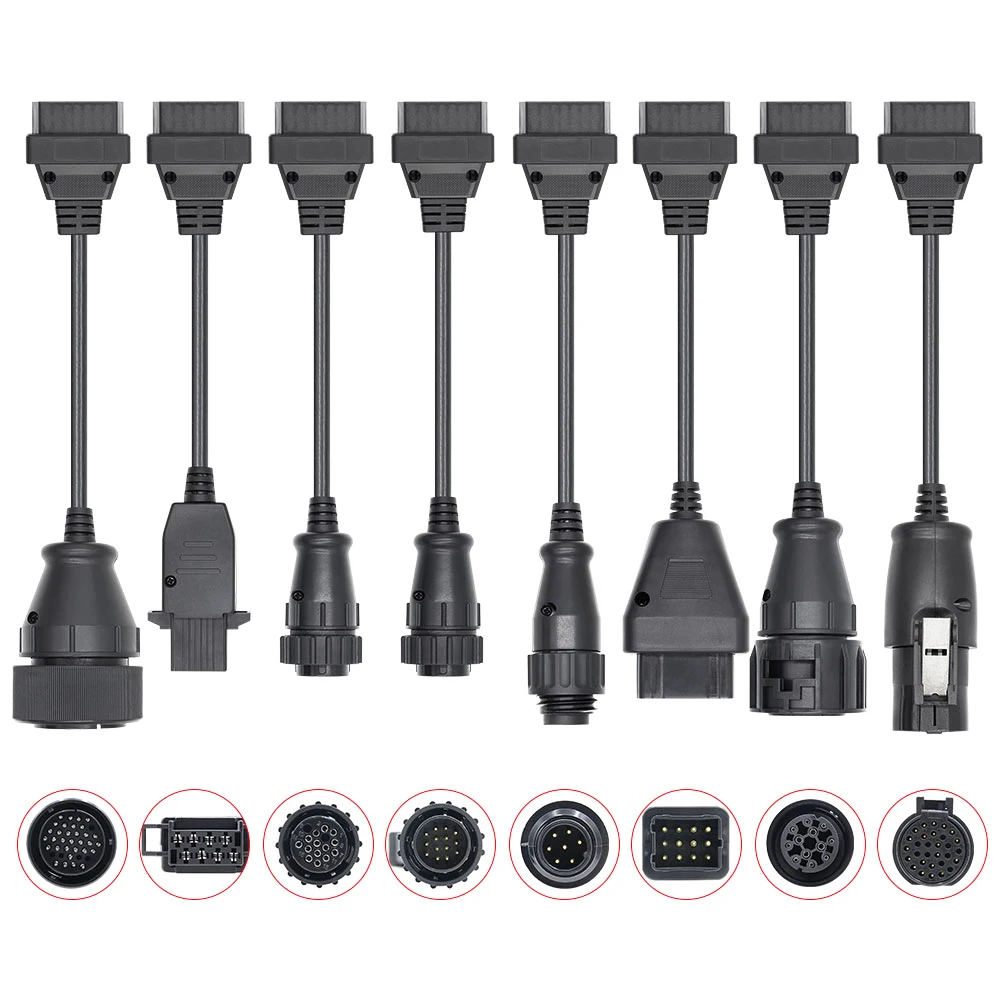 

Hot Sale Full Set OBD2 OBD Connector Car Cables Adapter Connect Diagnostic Scanner Tool for Trucks Diagnose TCS Plus 3in1