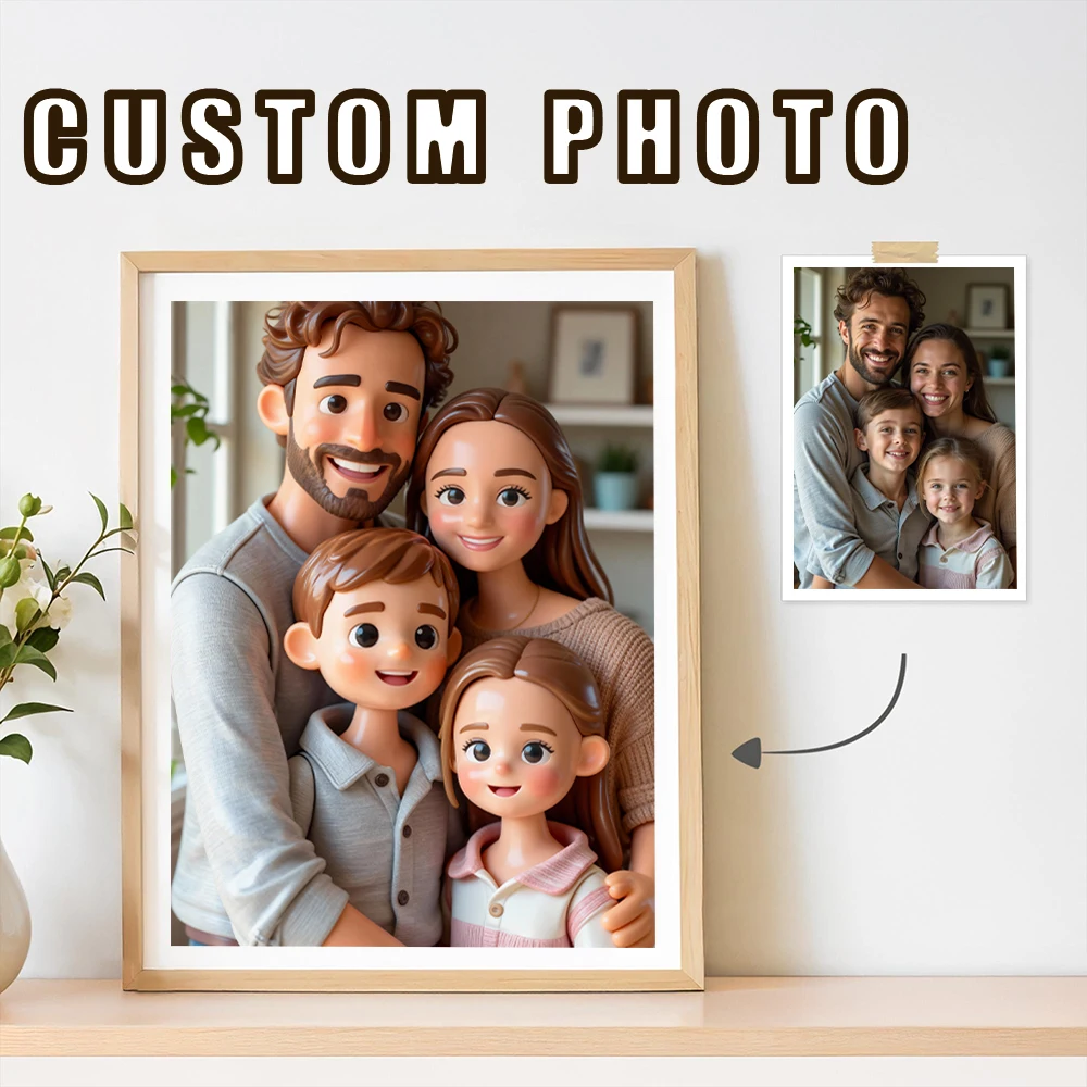 Personalized custom hand-made style canvas printing frameless poster portrait photo art printing wall artist home decoration